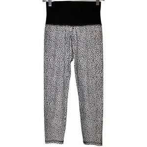 Women's Beach Riot White Black Polkadot Pull On Elastic Cropped Leggings Size S